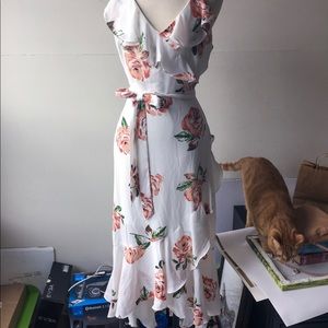Knee Length White Floral Sundress